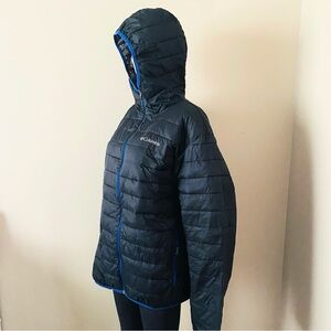 Columbia Puffer Thermal Coil Black hooded Jacket, men’s XL